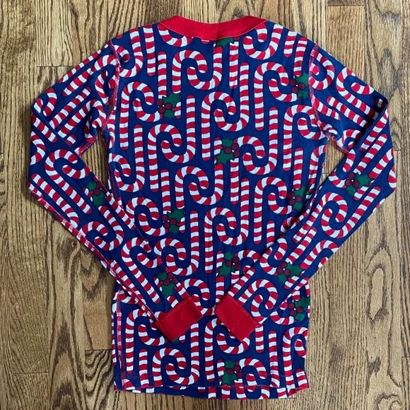 Hanna Andersson Red and Blue Candy Cane Pajama Set, size 14. Excellent condition - Picture 5 of 11